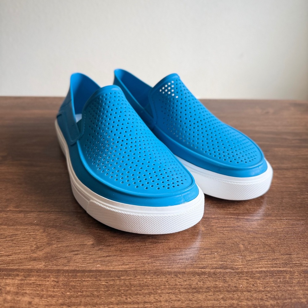 Crocs CitiLane Roka Blue Perforated Slip On Sneakers Womens Size 8 202363